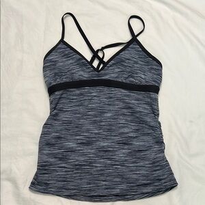 Athleta Black Spacedye Ruched Tank Size XS